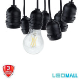 Guirnalda NEGRA IP65 10 bombillas E27 6m Suspendida