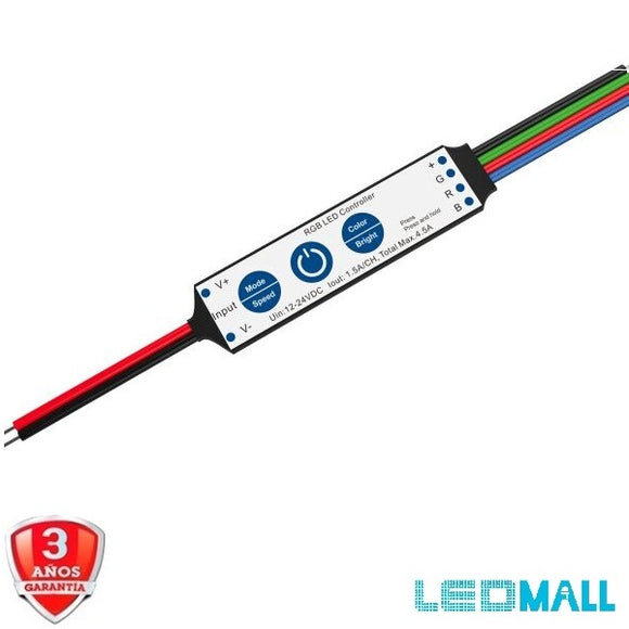 MINI LED Controlador RGB (NO-RF)12-24VDC 1CH-75W,1.5A/CH